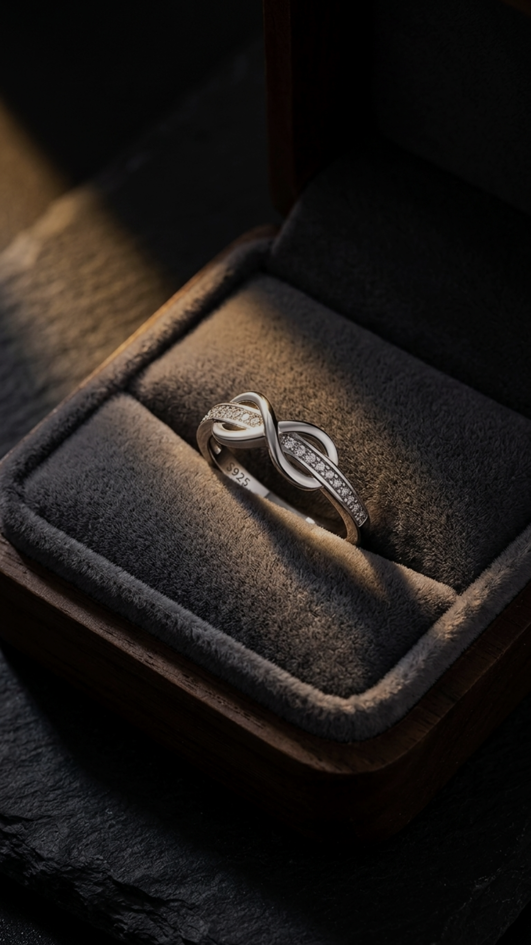 Diamond Sterling Engagement Ring